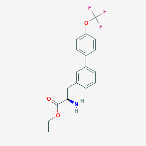 molecular formula C18H18F3NO3 B8150359 (R)-ethyl 2-amino-3-(4'-(trifluoromethoxy)-[1,1'-biphenyl]-3-yl)propanoate 