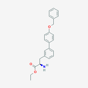 molecular formula C24H25NO3 B8150363 (R)-ethyl 2-amino-3-(4'-(benzyloxy)-[1,1'-biphenyl]-3-yl)propanoate 