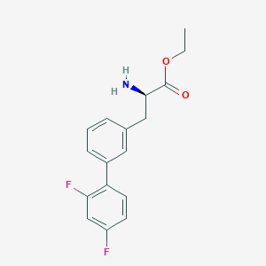 molecular formula C17H17F2NO2 B8150374 (R)-ethyl 2-amino-3-(2',4'-difluoro-[1,1'-biphenyl]-3-yl)propanoate 