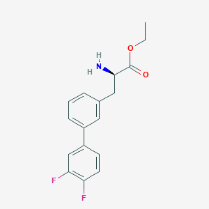 molecular formula C17H17F2NO2 B8150377 (R)-ethyl 2-amino-3-(3',4'-difluoro-[1,1'-biphenyl]-3-yl)propanoate 
