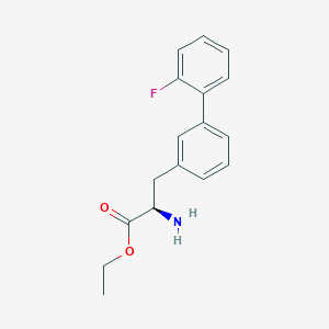 molecular formula C17H18FNO2 B8150384 (R)-ethyl 2-amino-3-(2'-fluoro-[1,1'-biphenyl]-3-yl)propanoate 