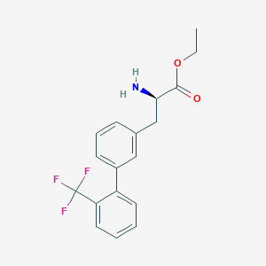 molecular formula C18H18F3NO2 B8150390 (R)-ethyl 2-amino-3-(2'-(trifluoromethyl)-[1,1'-biphenyl]-3-yl)propanoate 