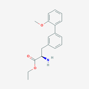 molecular formula C18H21NO3 B8150395 (R)-ethyl 2-amino-3-(2'-methoxy-[1,1'-biphenyl]-3-yl)propanoate 