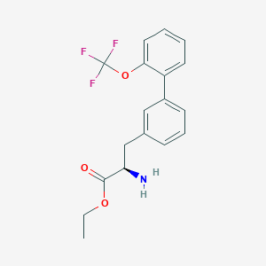molecular formula C18H18F3NO3 B8150401 (R)-ethyl 2-amino-3-(2'-(trifluoromethoxy)-[1,1'-biphenyl]-3-yl)propanoate 