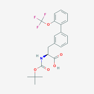 molecular formula C21H22F3NO5 B8150425 (S)-2-((tert-butoxycarbonyl)amino)-3-(2'-(trifluoromethoxy)-[1,1'-biphenyl]-3-yl)propanoic acid 