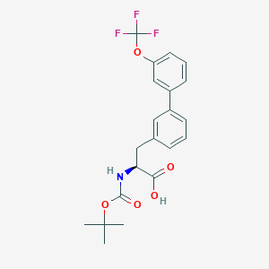 molecular formula C21H22F3NO5 B8150452 (S)-2-((tert-butoxycarbonyl)amino)-3-(3'-(trifluoromethoxy)-[1,1'-biphenyl]-3-yl)propanoic acid 