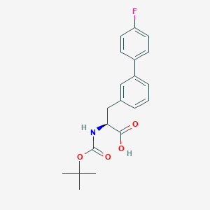 molecular formula C20H22FNO4 B8150478 (S)-2-((tert-butoxycarbonyl)amino)-3-(4'-fluoro-[1,1'-biphenyl]-3-yl)propanoic acid 