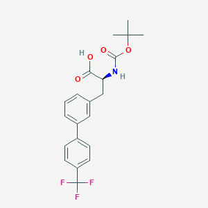 molecular formula C21H22F3NO4 B8150484 (S)-2-((tert-butoxycarbonyl)amino)-3-(4'-(trifluoromethyl)-[1,1'-biphenyl]-3-yl)propanoic acid 