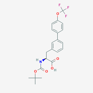 molecular formula C21H22F3NO5 B8150496 (S)-2-((tert-butoxycarbonyl)amino)-3-(4'-(trifluoromethoxy)-[1,1'-biphenyl]-3-yl)propanoic acid 