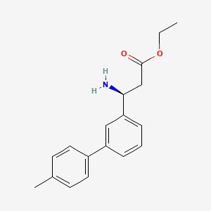 molecular formula C18H21NO2 B8150513 (S)-ethyl 3-amino-3-(4'-methyl-[1,1'-biphenyl]-3-yl)propanoate 
