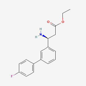 molecular formula C17H18FNO2 B8150519 (S)-ethyl 3-amino-3-(4'-fluoro-[1,1'-biphenyl]-3-yl)propanoate 