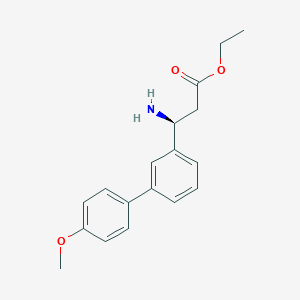 molecular formula C18H21NO3 B8150525 (S)-ethyl 3-amino-3-(4'-methoxy-[1,1'-biphenyl]-3-yl)propanoate 