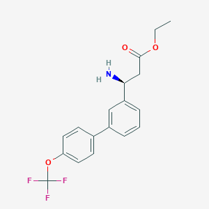 molecular formula C18H18F3NO3 B8150533 (S)-ethyl 3-amino-3-(4'-(trifluoromethoxy)-[1,1'-biphenyl]-3-yl)propanoate 