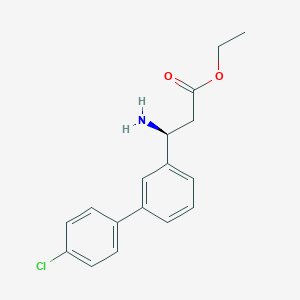 molecular formula C17H18ClNO2 B8150548 (S)-ethyl 3-amino-3-(4'-chloro-[1,1'-biphenyl]-3-yl)propanoate 