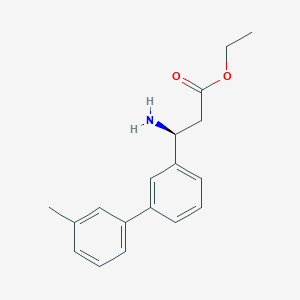 molecular formula C18H21NO2 B8150555 (S)-ethyl 3-amino-3-(3'-methyl-[1,1'-biphenyl]-3-yl)propanoate 