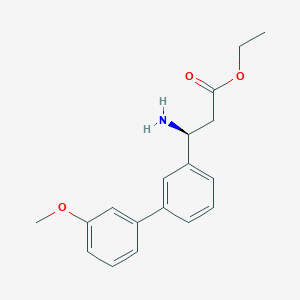 molecular formula C18H21NO3 B8150564 (S)-ethyl 3-amino-3-(3'-methoxy-[1,1'-biphenyl]-3-yl)propanoate 
