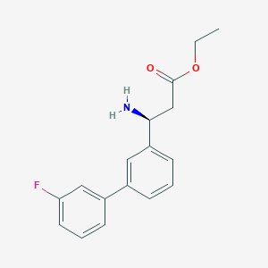 molecular formula C17H18FNO2 B8150576 (S)-ethyl 3-amino-3-(3'-fluoro-[1,1'-biphenyl]-3-yl)propanoate 