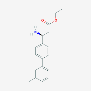 molecular formula C18H21NO2 B8150586 (S)-ethyl 3-amino-3-(3'-methyl-[1,1'-biphenyl]-4-yl)propanoate 