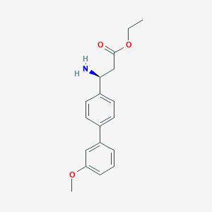 molecular formula C18H21NO3 B8150588 (S)-ethyl 3-amino-3-(3'-methoxy-[1,1'-biphenyl]-4-yl)propanoate 