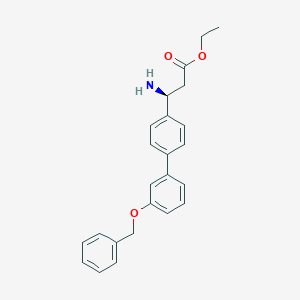 molecular formula C24H25NO3 B8150601 (S)-Ethyl 3-amino-3-(3'-(benzyloxy)-[1,1'-biphenyl]-4-yl)propanoate 