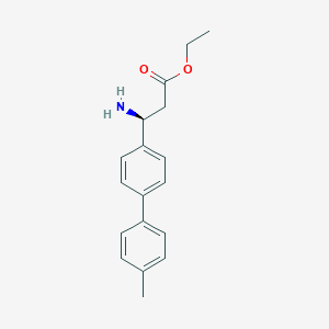 molecular formula C18H21NO2 B8150611 (S)-ethyl 3-amino-3-(4'-methyl-[1,1'-biphenyl]-4-yl)propanoate 