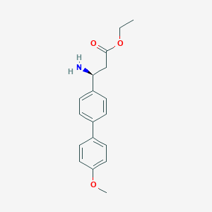 molecular formula C18H21NO3 B8150633 (S)-ethyl 3-amino-3-(4'-methoxy-[1,1'-biphenyl]-4-yl)propanoate 