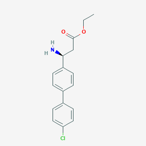molecular formula C17H18ClNO2 B8150645 (S)-ethyl 3-amino-3-(4'-chloro-[1,1'-biphenyl]-4-yl)propanoate 