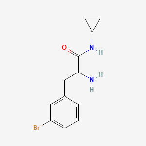 molecular formula C12H15BrN2O B8150663 2-Amino-3-(3-bromophenyl)-N-cyclopropylpropanamide 