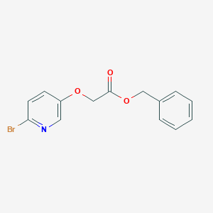 molecular formula C14H12BrNO3 B8150667 (6-Bromo-pyridin-3-yloxy)-acetic acid benzyl ester 