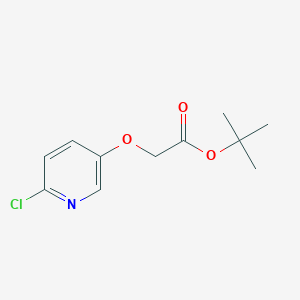 molecular formula C11H14ClNO3 B8150675 (6-Chloro-pyridin-3-yloxy)-acetic acid tert-butyl ester 