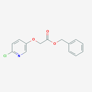 molecular formula C14H12ClNO3 B8150680 (6-Chloro-pyridin-3-yloxy)-acetic acid benzyl ester 