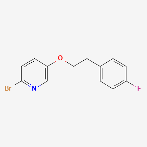 molecular formula C13H11BrFNO B8150687 2-Bromo-5-(4-fluorophenethoxy)pyridine 