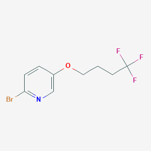 molecular formula C9H9BrF3NO B8150692 2-Bromo-5-(4,4,4-trifluoro-butoxy)-pyridine 