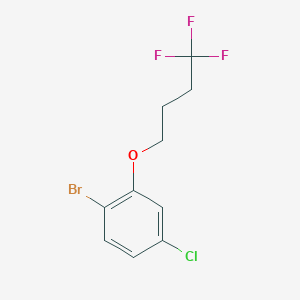 molecular formula C10H9BrClF3O B8150696 1-Bromo-4-chloro-2-(4,4,4-trifluorobutoxy)benzene 