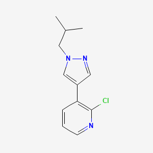 molecular formula C12H14ClN3 B8150712 2-Chloro-3-(1-isobutyl-1H-pyrazol-4-yl)pyridine 