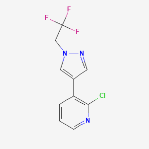 molecular formula C10H7ClF3N3 B8150720 2-Chloro-3-(1-(2,2,2-trifluoroethyl)-1H-pyrazol-4-yl)pyridine 