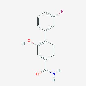molecular formula C13H10FNO2 B8150782 3'-Fluoro-2-hydroxy-[1,1'-biphenyl]-4-carboxamide 