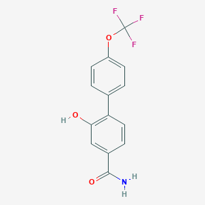 molecular formula C14H10F3NO3 B8150799 2-Hydroxy-4'-(trifluoromethoxy)-[1,1'-biphenyl]-4-carboxamide 