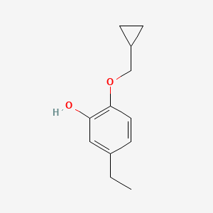 molecular formula C12H16O2 B8150830 2-(Cyclopropylmethoxy)-5-ethylphenol 