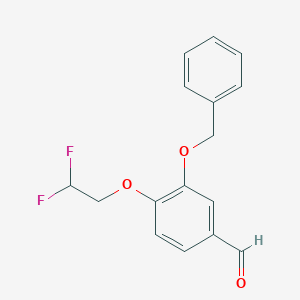 molecular formula C16H14F2O3 B8150860 3-(Benzyloxy)-4-(2,2-difluoroethoxy)benzaldehyde 
