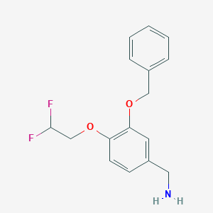 molecular formula C16H17F2NO2 B8150870 (3-(Benzyloxy)-4-(2,2-difluoroethoxy)phenyl)methanamine 