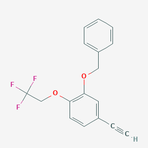 molecular formula C17H13F3O2 B8150880 2-(Benzyloxy)-4-ethynyl-1-(2,2,2-trifluoroethoxy)benzene 
