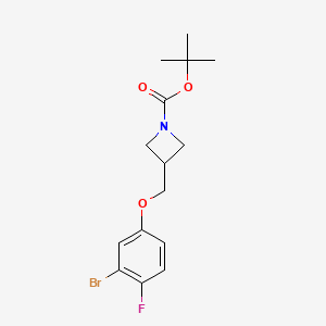 molecular formula C15H19BrFNO3 B8150935 tert-Butyl 3-((3-bromo-4-fluorophenoxy)methyl)azetidine-1-carboxylate 