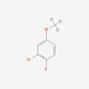 molecular formula C7H6BrFO B8150948 2-Bromo-1-fluoro-4-methoxy-d3-benzene 