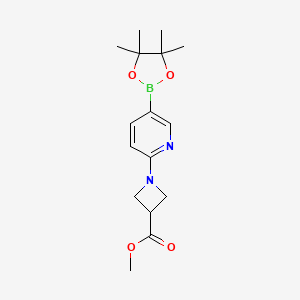 molecular formula C16H23BN2O4 B8151007 Methyl 1-(5-(4,4,5,5-tetramethyl-1,3,2-dioxaborolan-2-yl)pyridin-2-yl)azetidine-3-carboxylate 
