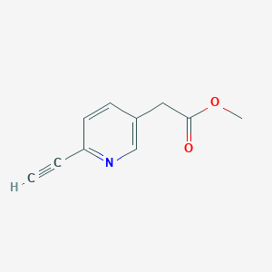molecular formula C10H9NO2 B8151035 Methyl 2-(6-ethynylpyridin-3-yl)acetate 