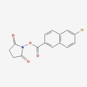 molecular formula C15H10BrNO4 B8151161 6-Bromo-naphthalene-2-carboxylic acid 2,5-dioxo-pyrrolidin-1-yl ester 