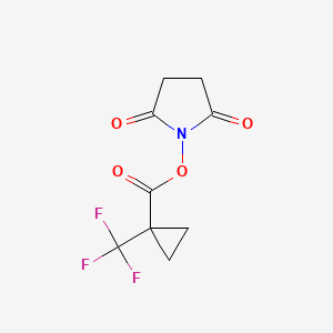 molecular formula C9H8F3NO4 B8151168 1-Trifluoromethyl-cyclopropanecarboxylic acid 2,5-dioxo-pyrrolidin-1-yl ester 