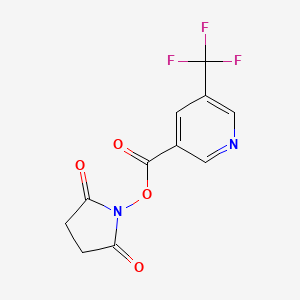 molecular formula C11H7F3N2O4 B8151302 5-Trifluoromethyl-nicotinic acid 2,5-dioxo-pyrrolidin-1-yl ester 