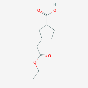 molecular formula C10H16O4 B8151311 3-(2-Ethoxy-2-oxoethyl)cyclopentanecarboxylic acid 